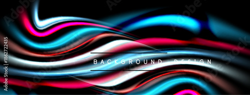 Abstract flowing lines, vibrant colors, dark background. Modern design element, dynamic curves, smooth gradients. Visual texture, energy, movement.