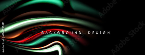 Abstract flowing lines, vibrant colors, dark background. Modern design element, smooth gradients, dynamic composition.