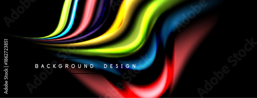 Abstract colorful fluid shapes, dynamic waves. Modern design element for backgrounds, presentations, graphics. Vivid hues create energy.
