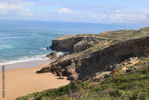 Coast of Monte Clerigo beach, Algarve, Portugal