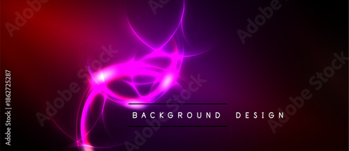 Vibrant abstract design. Pink glowing lines over dark background. Text reads background design. Modern, energetic visual.