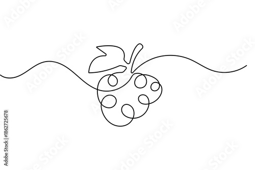 Grape fruit icon continuous one line drawing and minimalist style isolate outline vector illustration