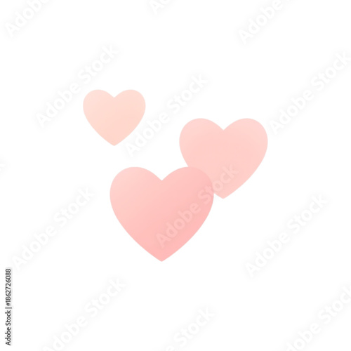 pink heart isolated on white background