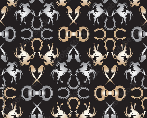 馬　ホースシュー　馬蹄　ビット　金具　幸運 