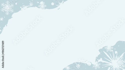 Light blue winter background with white snowflakes and icy textures, perfect for seasonal designs.