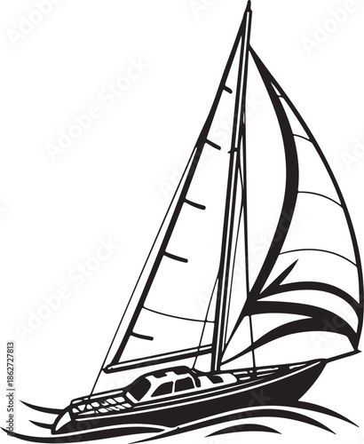 Premium black silhouette of ship’s mast flat vector, minimalist modern design, clean lines, smooth curves, isolated transparent background, professional stock illustration