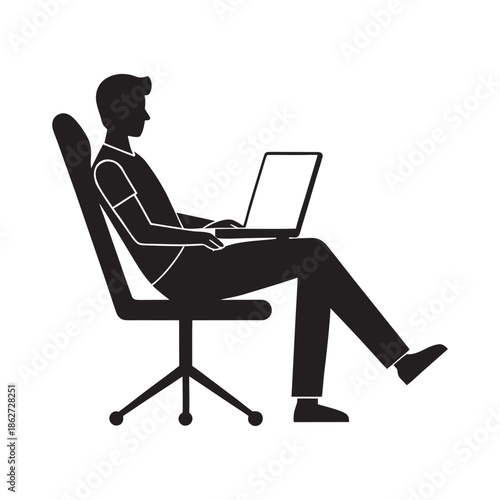 Work From Home Relaxed Posture Silhouette