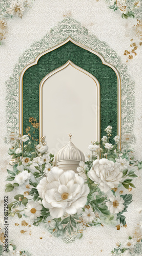 Elegant wedding invitation card design featuring intricate floral elements and sophisticated script details