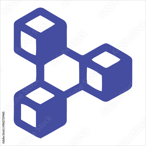 Decentralized Technology Vector Icon – Blockchain, Distributed Network and Web3 Concept Symbol, EPS 10