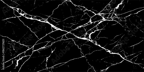 Abstract black marble texture with sharp white veining, high-contrast natural stone pattern, luxury background for design, minimal and elegant surface, seamless look, dramatic lighting, premium qualit