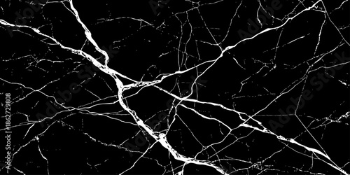 Abstract black marble texture with sharp white veining, high-contrast natural stone pattern, luxury background for design, minimal and elegant surface, seamless look, dramatic lighting, premium qualit