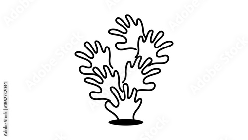 tree of careerists and corrupt officials, black isolated silhouette