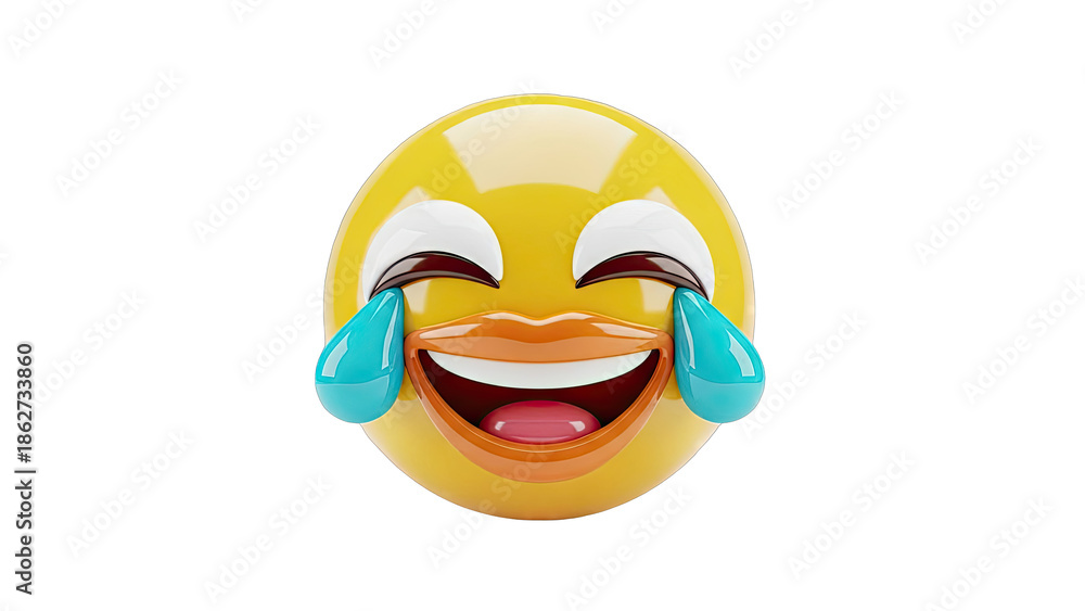 Obraz premium Emoji face crying with laughter