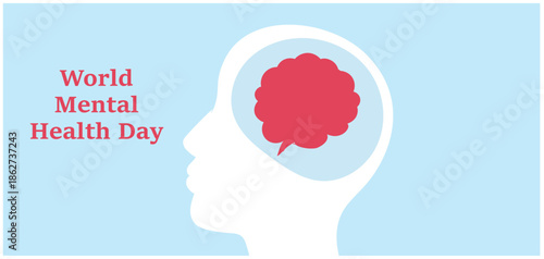 World mental health day, Mental healt, positive thinking, mindfulness, happiness concept. vector illustrations	
