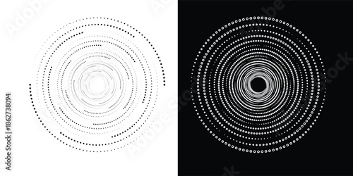 Halftone gradient. Dotted gradient, smooth dots spraying and halftones dot background seamless horizontal geometric pattern vector template set. unique dots modern circles