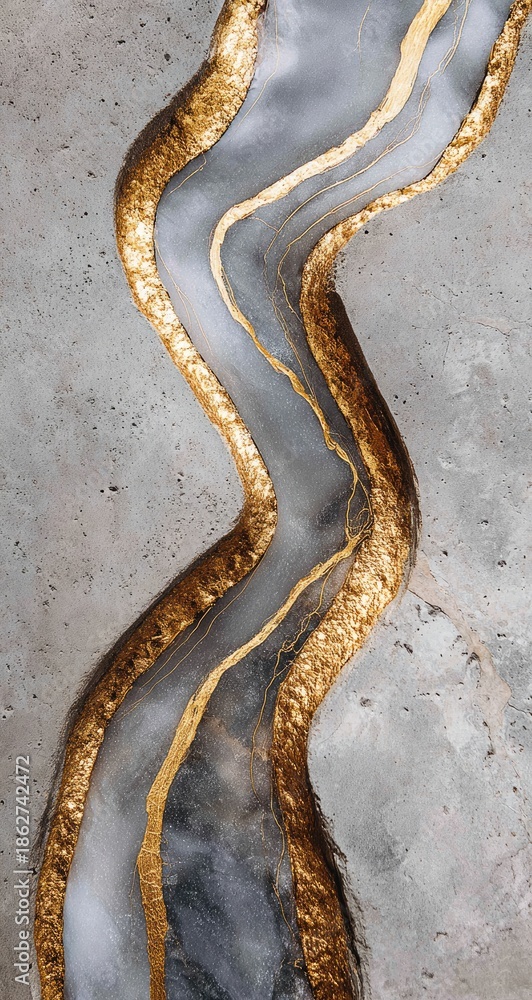 Fototapeta premium Abstract stone texture with gold veins