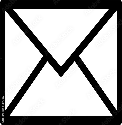 Email Icon: A minimalist icon of a closed envelope, representing the universal symbol of electronic communication.