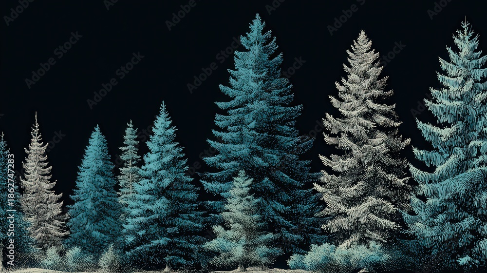Obraz premium Decorative green fir tree branch with festive details for holiday celebrations and greeting designs