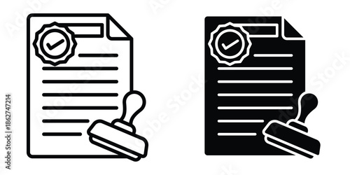Approved document icons multiple style collection. icon in vector. Logotype