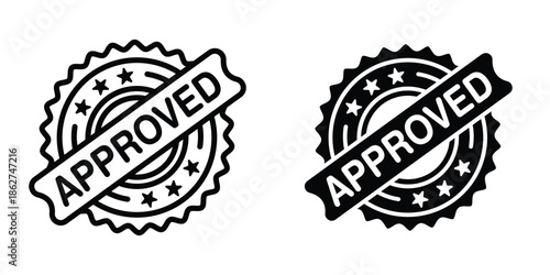 Approval stamp icons multiple style collection. icon in vector. Logotype