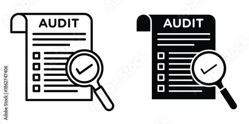 Audit icons multiple style collection. icon in vector. Logotype