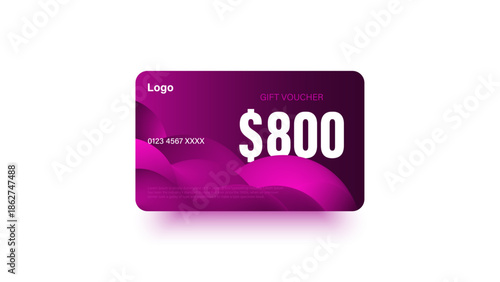 800 dollar coupon gift voucher, cash back banner special offer. Vector illustration. Big sale and super sale coupon code $800 discount gift voucher