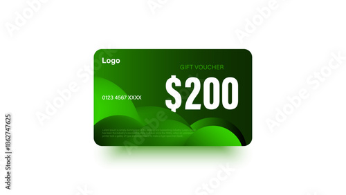 200 dollar coupon gift voucher, cash back banner special offer. Vector illustration. Big sale and super sale coupon code $200 discount gift voucher
