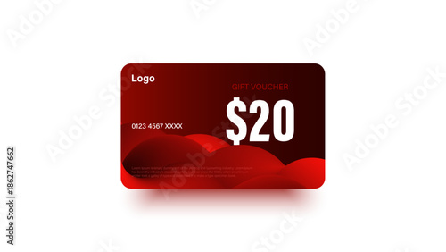 20 dollar coupon gift voucher, cash back banner special offer. Vector illustration. Big sale and super sale coupon code $20 discount gift voucher