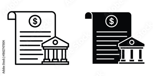 Bank statement icons multiple style collection. icon in vector. Logotype