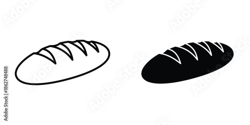 Bread loaf icons multiple style collection. icon in vector. Logotype