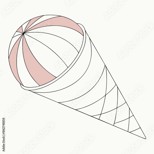 Smooth Pastel Cone Abstract Object, Minimalist