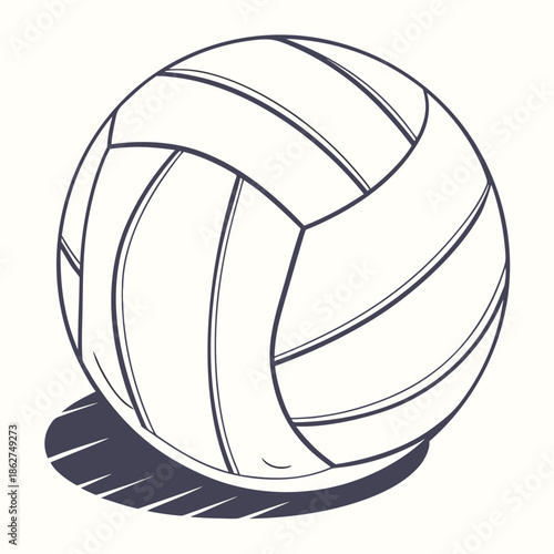 Isolated Volleyball with Soft Shadow Vector Illustration