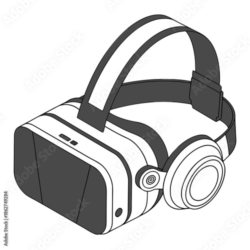 Modern VR Headset Product Render on White Background