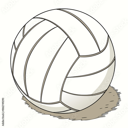 Isolated Volleyball with Soft Shadow Vector Illustration
