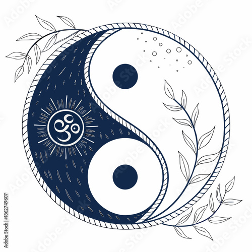 Yin Yang Symbol Balance Harmony Vector Illustration
