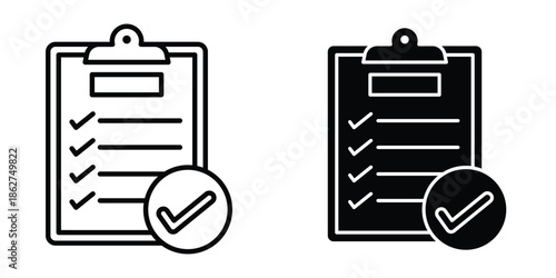 Clipboard check icons multiple style collection. icon in vector. Logotype