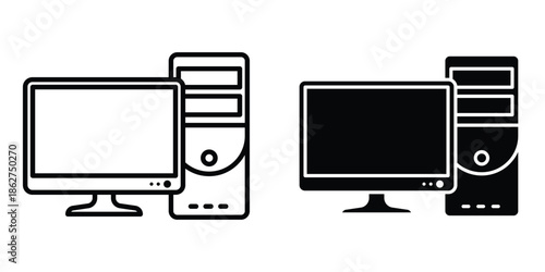 Computer icons multiple style collection. icon in vector. Logotype