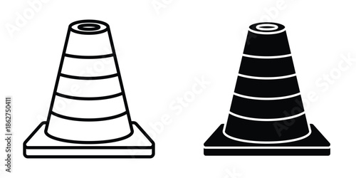 Construction cone icons multiple style collection. icon in vector. Logotype