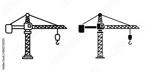 Construction crane icons multiple style collection. icon in vector. Logotype