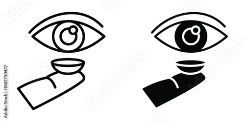 contact lenses icons multiple style collection. icon in vector. Logotype