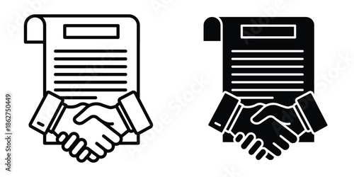 Contract icons multiple style collection. icon in vector. Logotype