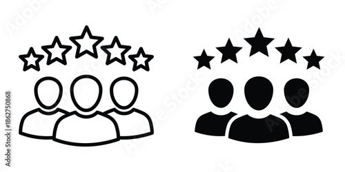 Customer satisfaction icons multiple style collection. icon in vector. Logotype