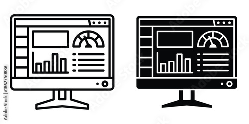 Dashboard icons multiple style collection. icon in vector. Logotype