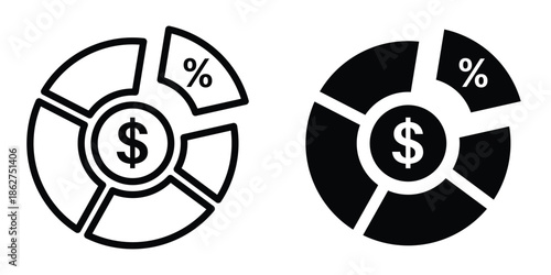 Dividend icons multiple style collection. icon in vector. Logotype