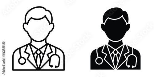 Doctor icons multiple style collection. icon in vector. Logotype