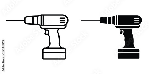 Drill icons multiple style collection. icon in vector. Logotype