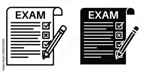 Exam icons multiple style collection. icon in vector. Logotype
