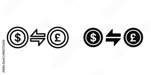 Exchange rate icons multiple style collection. icon in vector. Logotype