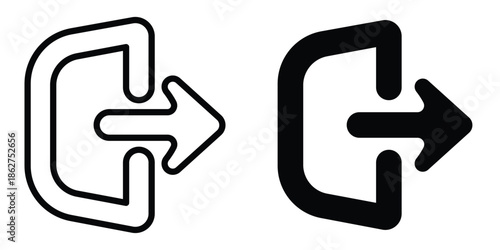 Exit icons multiple style collection. icon in vector. Logotype