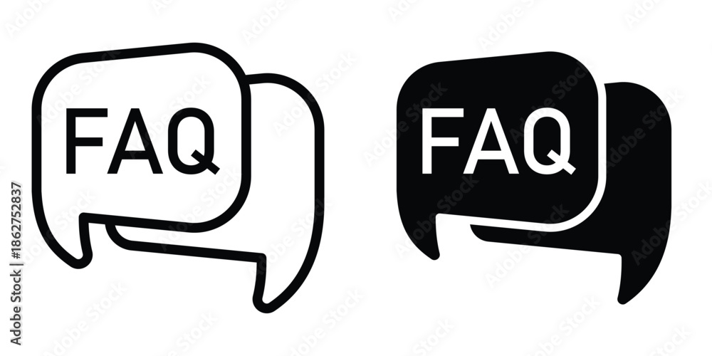 Fototapeta premium FAQ icons multiple style collection. icon in vector. Logotype